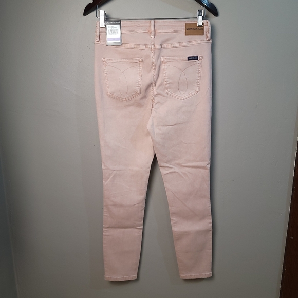 Calvin Klein Jeans NWT Rose Pink Cotton Blend High Rise Skinny Jeans - SIZE 4 - Picture 6 of 11
